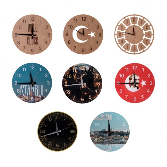 Ahşap Duvar Saati Ø 330 mm